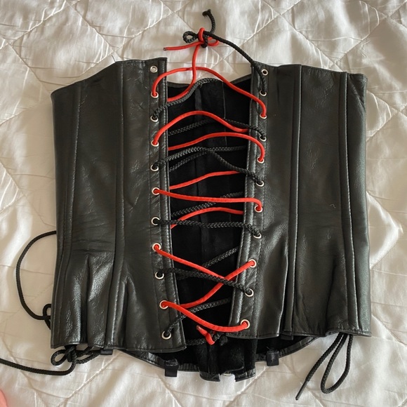 Allure Other - Leather corset with garter clip holders